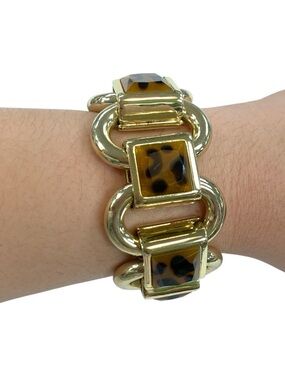 Gold-Tone Bracelet with Tortoiseshell Accent - Women Jewelry